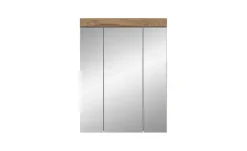 Badezimmerspiegelschrank SCHLOONSEE, Breite 60cm, 3 Spiegeltüren, 9 Fächer, 6 Einlegeböden in verschiedenen Farben erhältlich, Badmöbel, Spiegel, Badschrank, Bad Schloonsee
