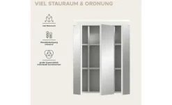 Badezimmerspiegelschrank SCHLOONSEE, Breite 60cm, 3 Spiegeltüren, 9 Fächer, 6 Einlegeböden in verschiedenen Farben erhältlich, Badmöbel, Spiegel, Badschrank, Bad Schloonsee