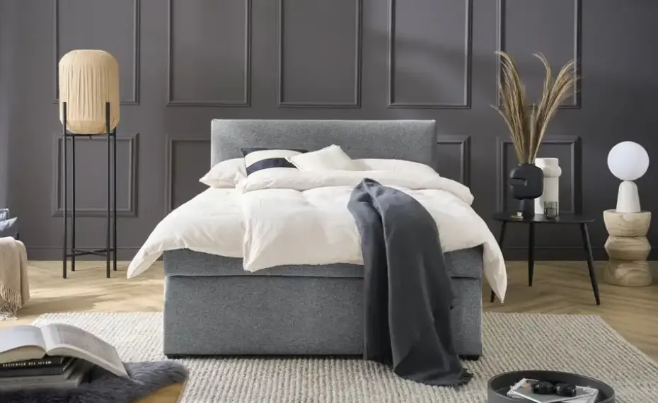 Boxspringbett mit Matratze und Topper, H3 Duke
