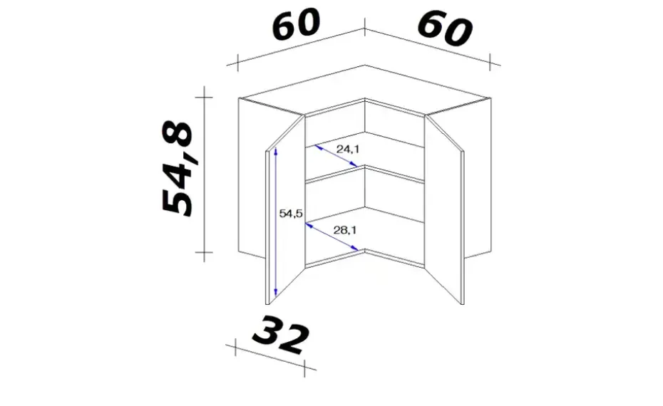 Eck-Hängeschrank Mol