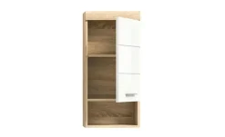Hängeschrank SCHLOONSEE, Breite 37cm, 1 Tür, 1 offenes Fächer, 1 Einlegeboden, MDF-Front in verschiedenen Farben erhältlich, Badmöbel, Badschrank, Schrank, Bad Schloonsee