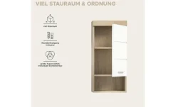 Hängeschrank SCHLOONSEE, Breite 37cm, 1 Tür, 1 offenes Fächer, 1 Einlegeboden, MDF-Front in verschiedenen Farben erhältlich, Badmöbel, Badschrank, Schrank, Bad Schloonsee