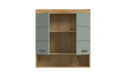 Hängeschrank SCHLOONSEE, Breite 74cm, 2 Türen, 1 offenes Fächer, MDF-Front in verschiedenen Farben erhältlich, Badmöbel, Badschrank, Schrank, Bad Schloonsee