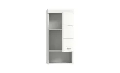 Hängeschrank SCHLOONSEE, Breite 37cm, 1 Tür, 1 offenes Fächer, 1 Einlegeboden, MDF-Front in verschiedenen Farben erhältlich, Badmöbel, Badschrank, Schrank, Bad Schloonsee