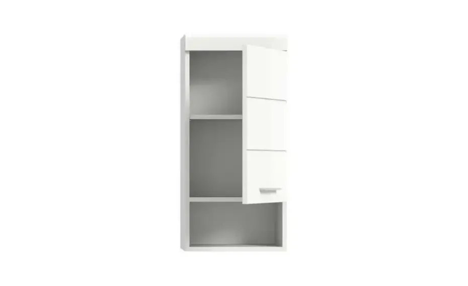 Hängeschrank SCHLOONSEE, Breite 37cm, 1 Tür, 1 offenes Fächer, 1 Einlegeboden, MDF-Front in verschiedenen Farben erhältlich, Badmöbel, Badschrank, Schrank, Bad Schloonsee