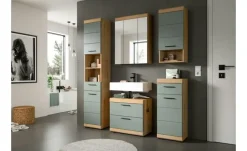 Hängeschrank SCHLOONSEE, Breite 37cm, 1 Tür, 1 offenes Fächer, 1 Einlegeboden, MDF-Front in verschiedenen Farben erhältlich, Badmöbel, Badschrank, Schrank, Bad Schloonsee