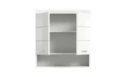 Hängeschrank SCHLOONSEE, Breite 74cm, 2 Türen, 1 offenes Fächer, MDF-Front in verschiedenen Farben erhältlich, Badmöbel, Badschrank, Schrank, Bad Schloonsee