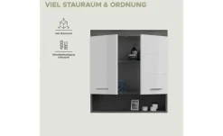 Hängeschrank SCHLOONSEE, Breite 74cm, 2 Türen, 1 offenes Fächer, MDF-Front in verschiedenen Farben erhältlich, Badmöbel, Badschrank, Schrank, Bad Schloonsee