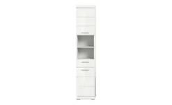 Hochschrank SCHLOONSEE, Breite 37cm, 2 Tür, 1 Schubkasten, 2 offene Fächer, MDF-Front in verschiedenen Farben erhältlich, Badmöbel, Badschrank, Schrank, Bad Schloonsee
