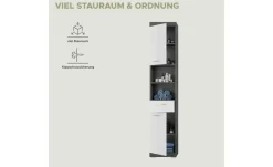 Hochschrank SCHLOONSEE, Breite 37cm, 2 Tür, 1 Schubkasten, 2 offene Fächer, MDF-Front in verschiedenen Farben erhältlich, Badmöbel, Badschrank, Schrank, Bad Schloonsee