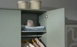 Kleiderschrank 3-türig, Salbeigrün, mit Einlegeböden Harllson