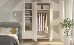 Kleiderschrank 3-türig, Salbeigrün, mit Einlegeböden Harllson
