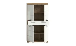 Midischrank SCHLOONSEE, Breite 74cm, 4 Türen, 1 Schubkasten, 4 Fächer, MDF-Front in verschiedenen Farben erhältlich, Badmöbel, Badschrank, Schrank, Bad Schloonsee
