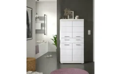 Midischrank SCHLOONSEE, Breite 74cm, 4 Türen, 1 Schubkasten, 4 Fächer, MDF-Front in verschiedenen Farben erhältlich, Badmöbel, Badschrank, Schrank, Bad Schloonsee