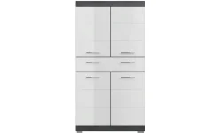 Midischrank SCHLOONSEE, Breite 74cm, 4 Türen, 1 Schubkasten, 4 Fächer, MDF-Front in verschiedenen Farben erhältlich, Badmöbel, Badschrank, Schrank, Bad Schloonsee