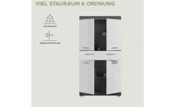 Midischrank SCHLOONSEE, Breite 74cm, 4 Türen, 1 Schubkasten, 4 Fächer, MDF-Front in verschiedenen Farben erhältlich, Badmöbel, Badschrank, Schrank, Bad Schloonsee