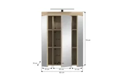 Spiegelschrank SCHLOONSEE, Breite 60cm, inkl. Beleuchtung, 3 Spiegeltüren, 9 Fächer in verschiedenen Farben erhältlich, Badmöbel, Spiegel, Badschrank, Bad Schloonsee