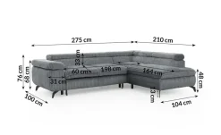 S-STYLE Ecksofa mit Schlaffunktion Bonnie