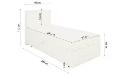 S-STYLE Boxbett Cord, mit Stauraum und Topper, H3 Neo