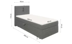 S-STYLE Boxbett Cord, mit Stauraum und Topper, H3 Neo