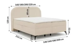 S-STYLE Boxbett mit Bettkasten, Bouclé-Stoff Sonna