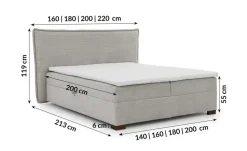 S-STYLE Boxbett mit Bettkasten, Cord, H3 Lovetti