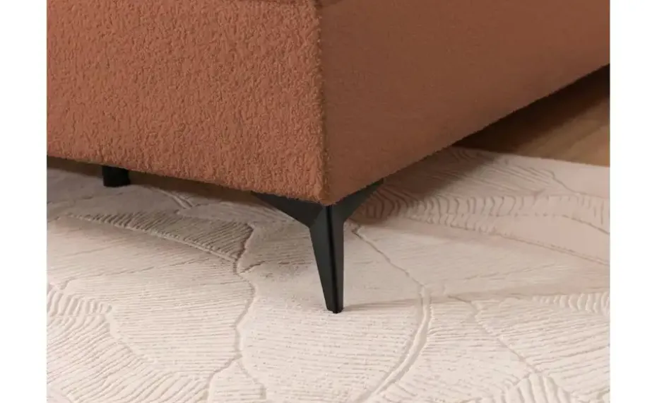 S-STYLE Boxbett mit Bettkasten, Bouclé-Stoff Sonna