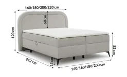 S-STYLE Boxbett mit Bettkasten, Bouclé-Stoff Sonna
