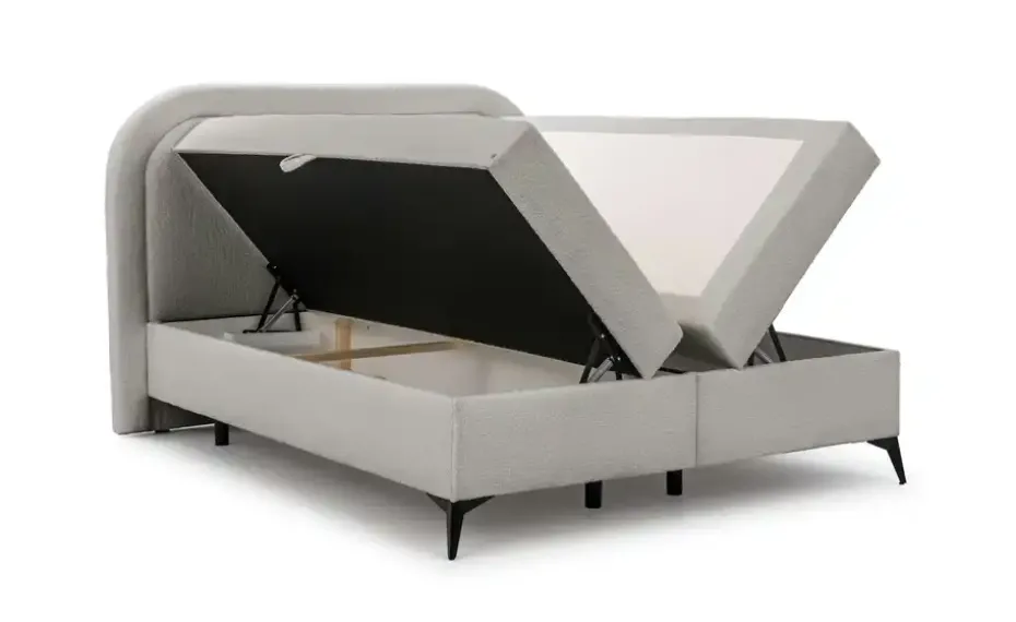 S-STYLE Boxbett mit Bettkasten, Bouclé-Stoff Sonna