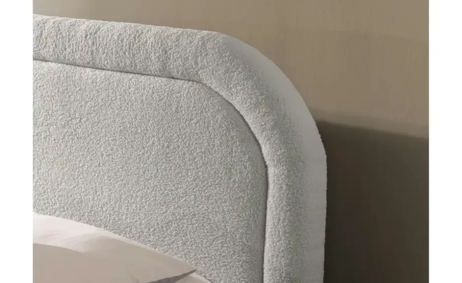 S-STYLE Boxbett mit Bettkasten, Bouclé-Stoff Sonna
