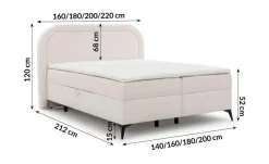 S-STYLE Boxbett mit Bettkasten, Bouclé-Stoff Sonna