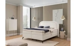 S-STYLE Boxbett mit Bettkasten, Bouclé-Stoff Sonna