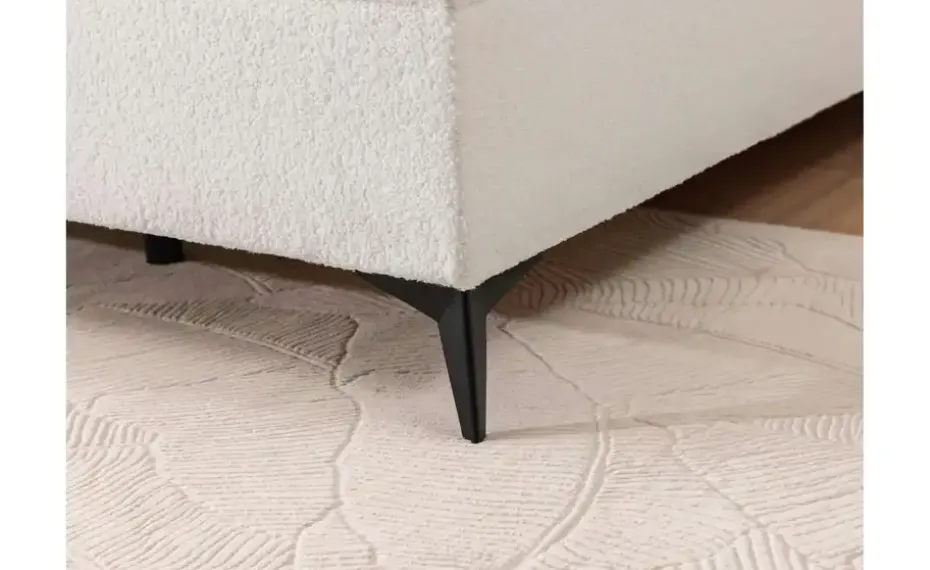 S-STYLE Boxbett mit Bettkasten, Bouclé-Stoff Sonna