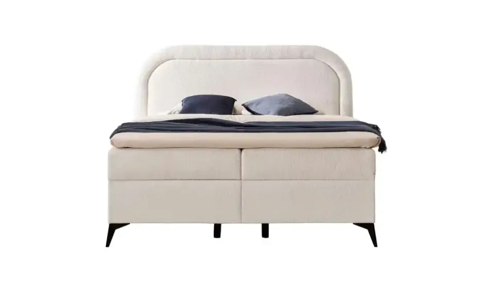 S-STYLE Boxbett mit Bettkasten, Bouclé-Stoff Sonna
