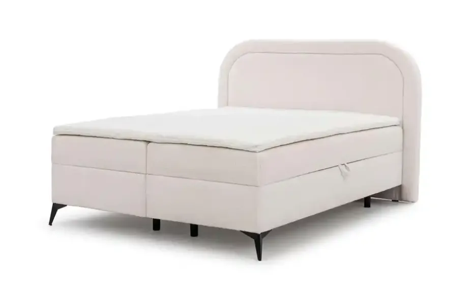 S-STYLE Boxbett mit Bettkasten, Bouclé-Stoff Sonna