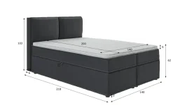 S-STYLE Boxbett mit Stauraum und Topper, H3 Uma