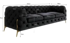 S-STYLE Chesterfield Einzelsofa Natalie