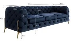 S-STYLE Chesterfield Einzelsofa Natalie