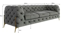 S-STYLE Chesterfield Einzelsofa Natalie