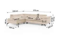 S-STYLE Ecksofa mit Schlaffunktion Bonnie