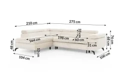 S-STYLE Ecksofa mit Schlaffunktion Bonnie