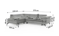 S-STYLE Ecksofa mit Schlaffunktion Bonnie