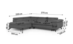 S-STYLE Ecksofa mit Schlaffunktion Bonnie