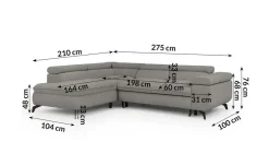 S-STYLE Ecksofa mit Schlaffunktion Bonnie