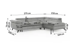 S-STYLE Ecksofa mit Schlaffunktion Bonnie