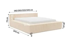 S-STYLE Polsterbett Cord, mit Bettkasten und Lattenrost Noord