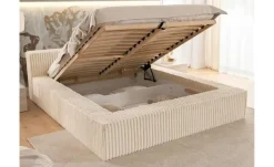 S-STYLE Polsterbett Cord, mit Bettkasten und Lattenrost Noord