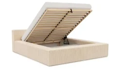 S-STYLE Polsterbett Cord, mit Bettkasten und Lattenrost Noord