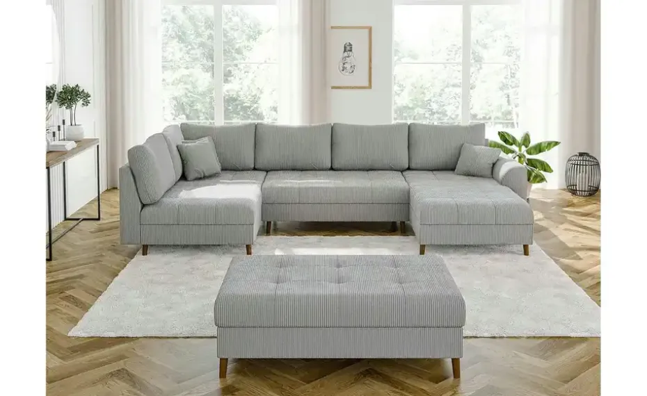 S-STYLE Wohnlandschaft mit Hocker Maya