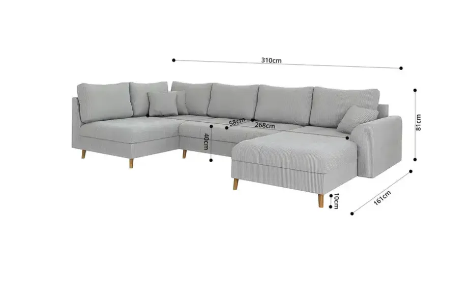 S-STYLE Wohnlandschaft mit Hocker Maya